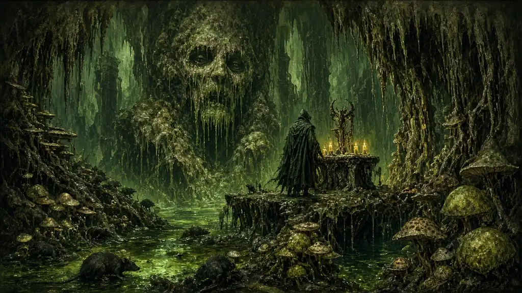Original fantasy illustration for Bertoxxulous, the Plaguebringer