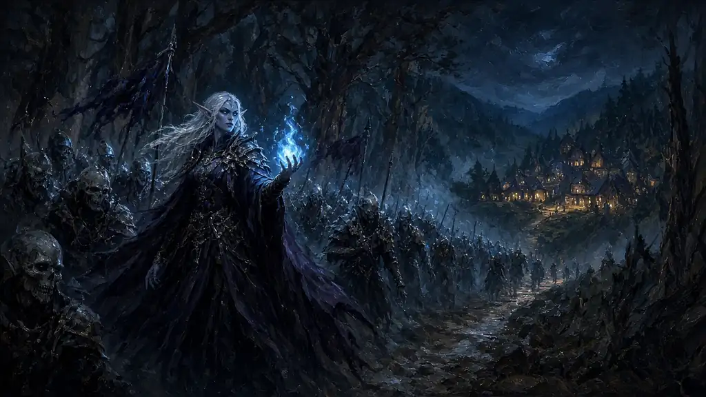 Original fantasy illustration for Lanys T’Vyl & Bloody Kithicor