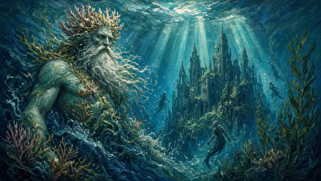 Original fantasy illustration for Prexus, the Oceanlord