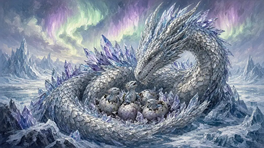 Original fantasy illustration for Veeshan, the Wurmqueen